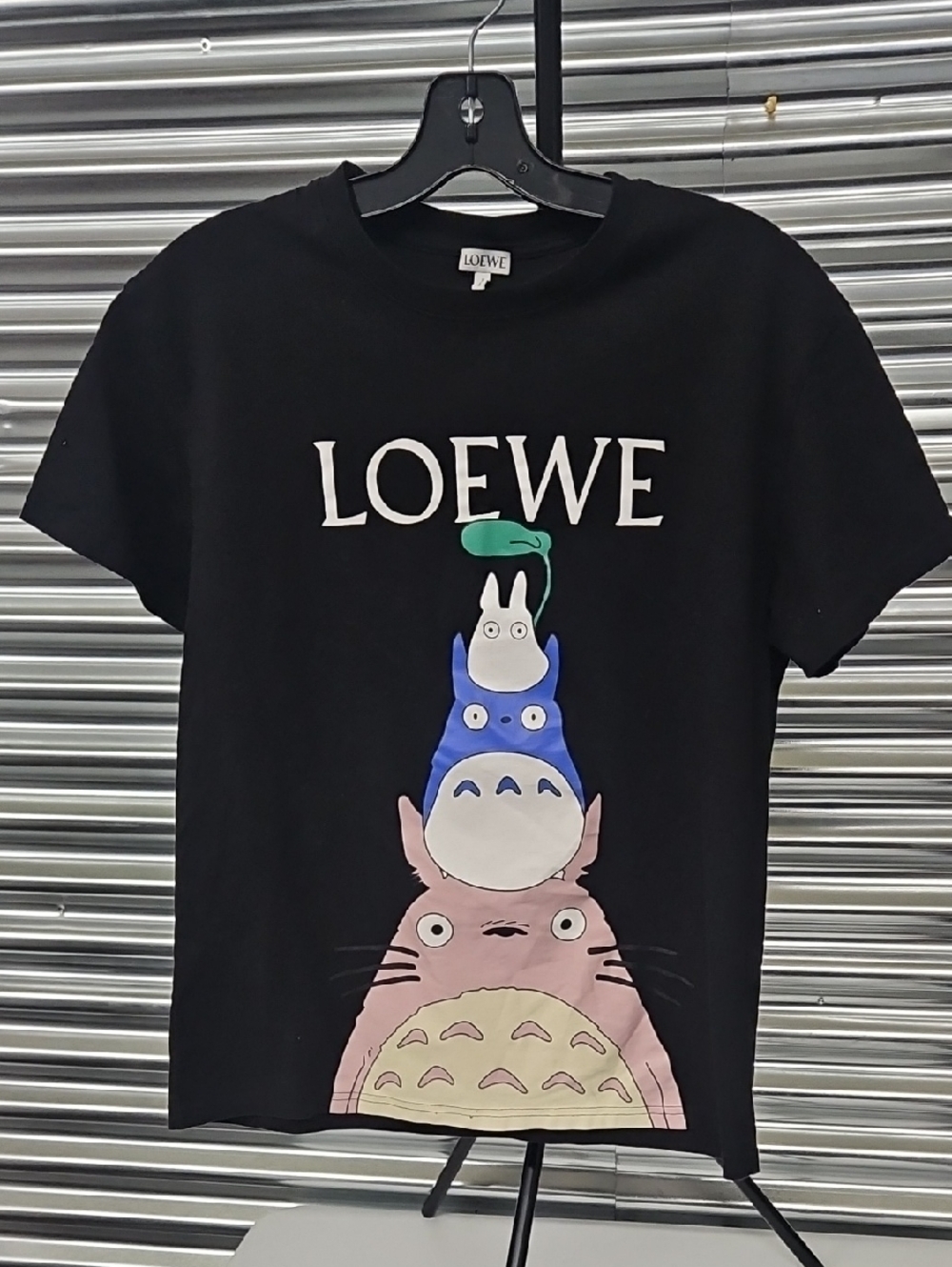 LOEWE Black Kids Totoro Stacked Graphic Tee